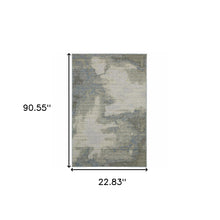 2' X 8' Grey Abstract Stain Resistant Indoor Outdoor Area Rug