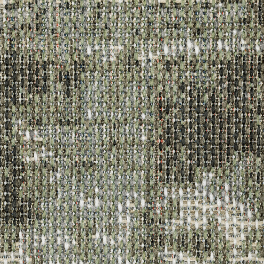 6' X 9' Green Abstract Stain Resistant Indoor Outdoor Area Rug