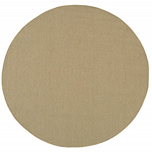 8' Round Sand Round Stain Resistant Indoor Outdoor Area Rug