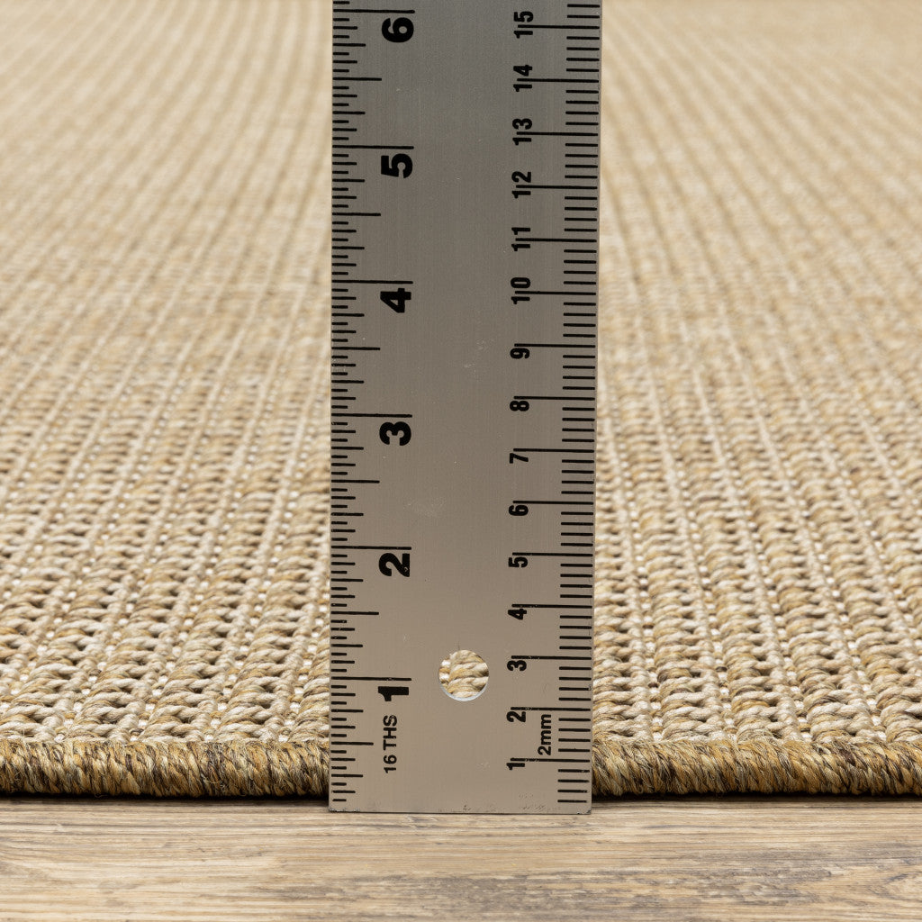 8' Round Sand Round Stain Resistant Indoor Outdoor Area Rug