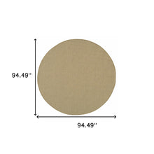 8' Round Sand Round Stain Resistant Indoor Outdoor Area Rug