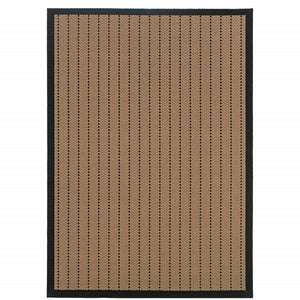 5' X 8' Beige Geometric Stain Resistant Indoor Outdoor Area Rug