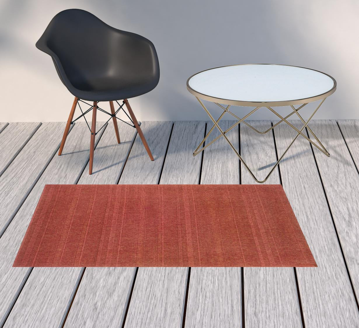 3' X 5' Red Stain Resistant Indoor Outdoor Area Rug