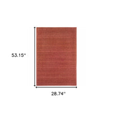 3' X 5' Red Stain Resistant Indoor Outdoor Area Rug