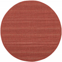 8' Red Round Stain Resistant Indoor Outdoor Area Rug