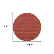 8' Red Round Stain Resistant Indoor Outdoor Area Rug