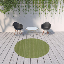 8' Green Round Stain Resistant Indoor Outdoor Area Rug