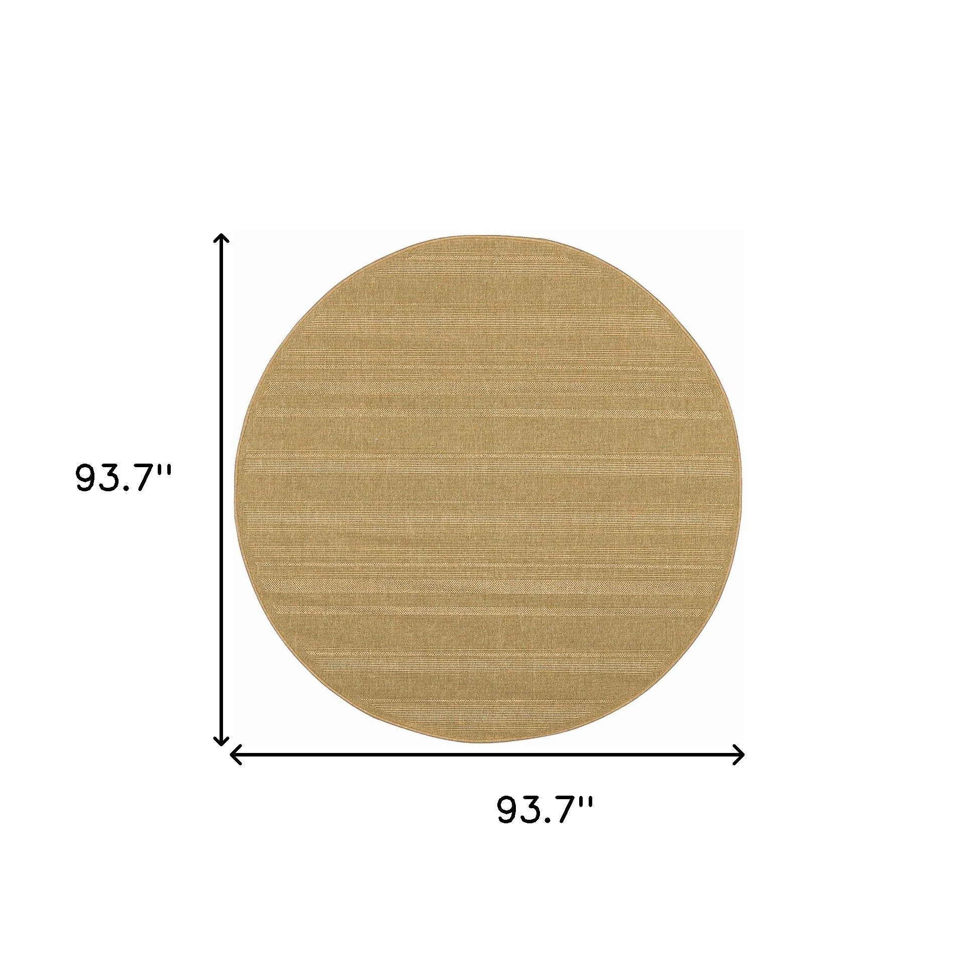 8' Beige Round Stain Resistant Indoor Outdoor Area Rug