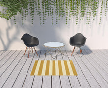 4' X 6' Gold Geometric Stain Resistant Indoor Outdoor Area Rug