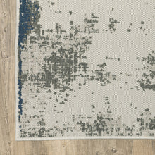 3' X 5' Beige Abstract Stain Resistant Indoor Outdoor Area Rug