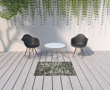 3' X 5' Black Abstract Stain Resistant Indoor Outdoor Area Rug