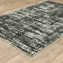 3' X 5' Black Abstract Stain Resistant Indoor Outdoor Area Rug