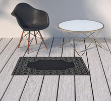 2' X 4' Black Stain Resistant Indoor Outdoor Area Rug