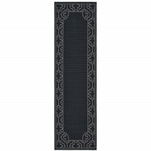 2' X 8' Black Stain Resistant Indoor Outdoor Area Rug