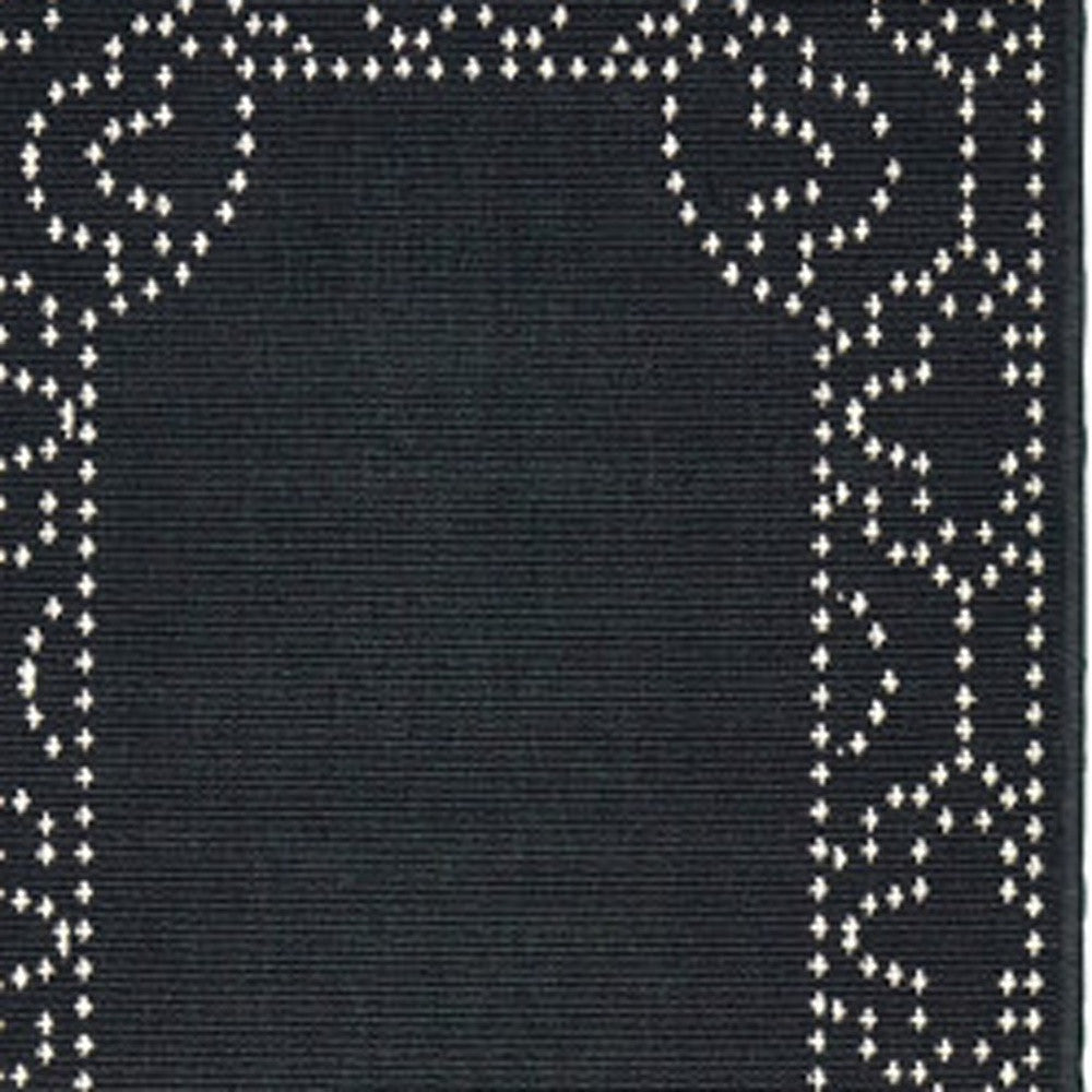 2' X 8' Black Stain Resistant Indoor Outdoor Area Rug