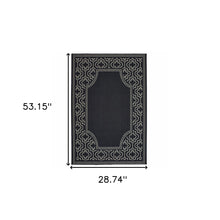3' X 5' Black Stain Resistant Indoor Outdoor Area Rug
