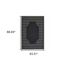 4' X 6' Black Stain Resistant Indoor Outdoor Area Rug