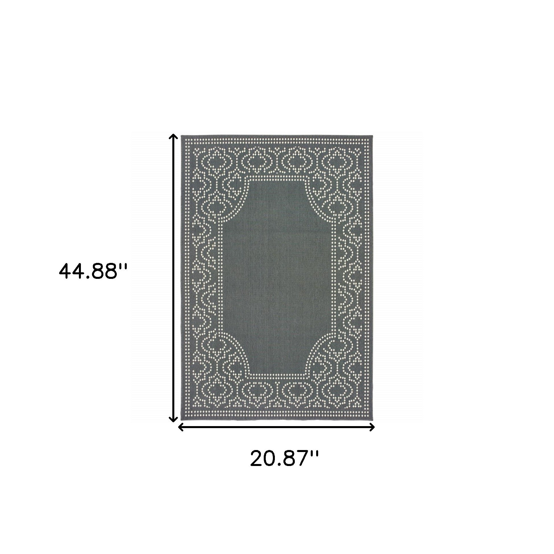 2' X 4' Grey Stain Resistant Indoor Outdoor Area Rug