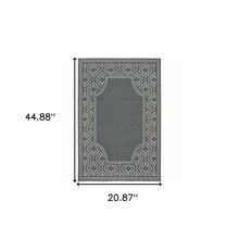 2' X 4' Grey Stain Resistant Indoor Outdoor Area Rug