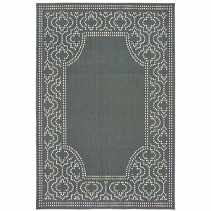 8' X 11' Grey Stain Resistant Indoor Outdoor Area Rug