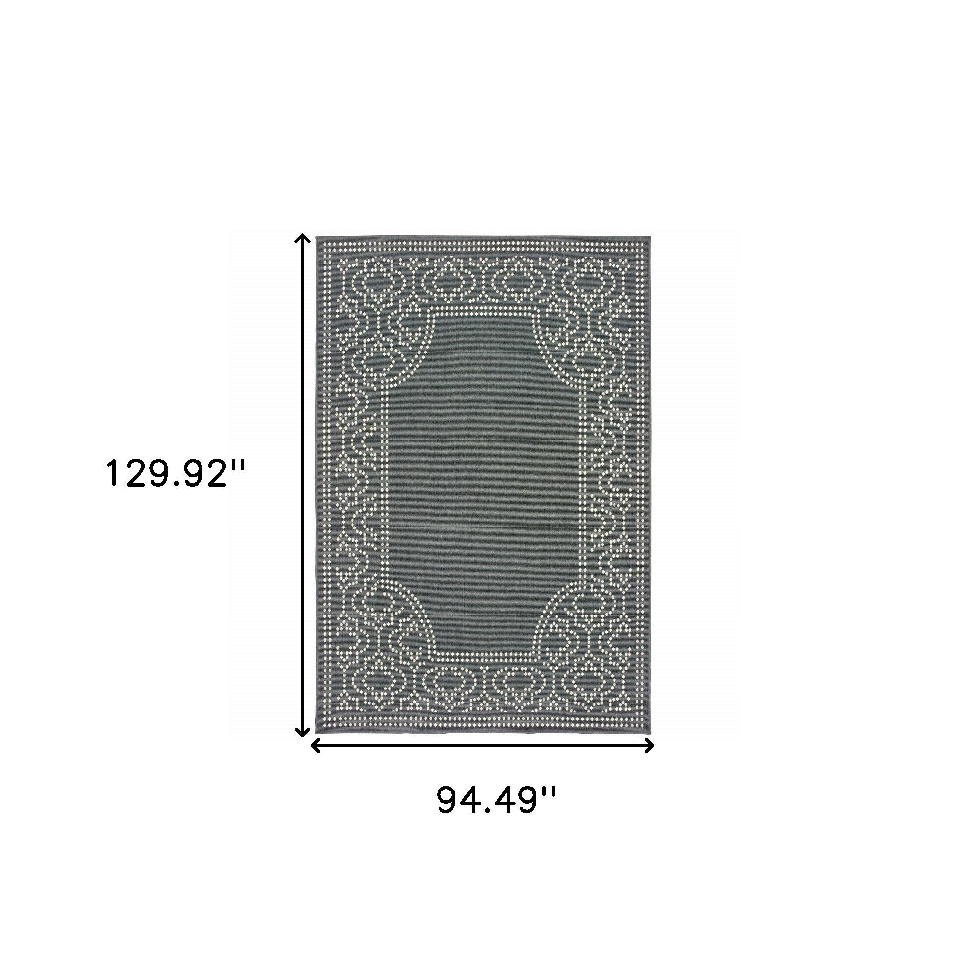 8' X 11' Grey Stain Resistant Indoor Outdoor Area Rug