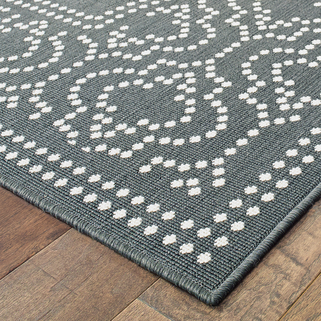 9' X 13' Grey Stain Resistant Indoor Outdoor Area Rug