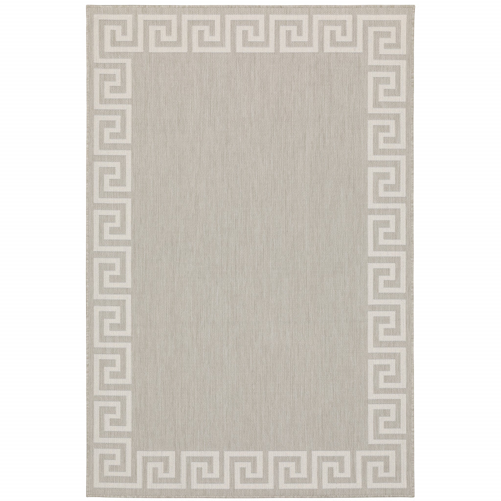 8' X 10' Grey Stain Resistant Indoor Outdoor Area Rug
