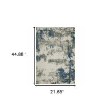 2' X 3' Beige Abstract Stain Resistant Indoor Outdoor Area Rug