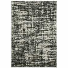 Black Abstract Stain Resistant Indoor Outdoor Area Rug - 2' x 3'