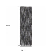 2' X 8' Charcoal Shag Power Loom Stain Resistant Runner Rug