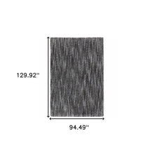 8' X 11' Charcoal Shag Power Loom Stain Resistant Area Rug