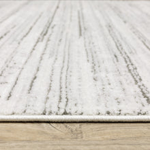 10' X 13' White And Grey Abstract Power Loom Stain Resistant Area Rug