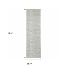 2' X 8' Grey And White Geometric Power Loom Stain Resistant Runner Rug