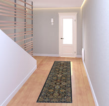 2' X 8' Blue Red Beige Orange Green And Rust Oriental Power Loom Stain Resistant Runner Rug With Fringe