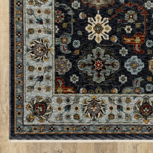 2' X 8' Blue Red Beige Yellow Grey Rust And Gold Oriental Power Loom Stain Resistant Runner Rug With Fringe