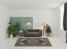 6' X 9' Blue Taupe Grey Green Rust Tan Beige And Gold Oriental Power Loom Stain Resistant Area Rug With Fringe