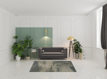 5' X 8' Grey And Teal Blue Abstract Power Loom Stain Resistant Area Rug