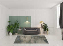 6' X 9' Grey And Teal Blue Abstract Power Loom Stain Resistant Area Rug