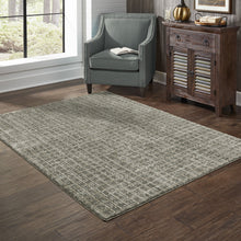 3' X 5' Grey Tan And Beige Geometric Power Loom Stain Resistant Area Rug