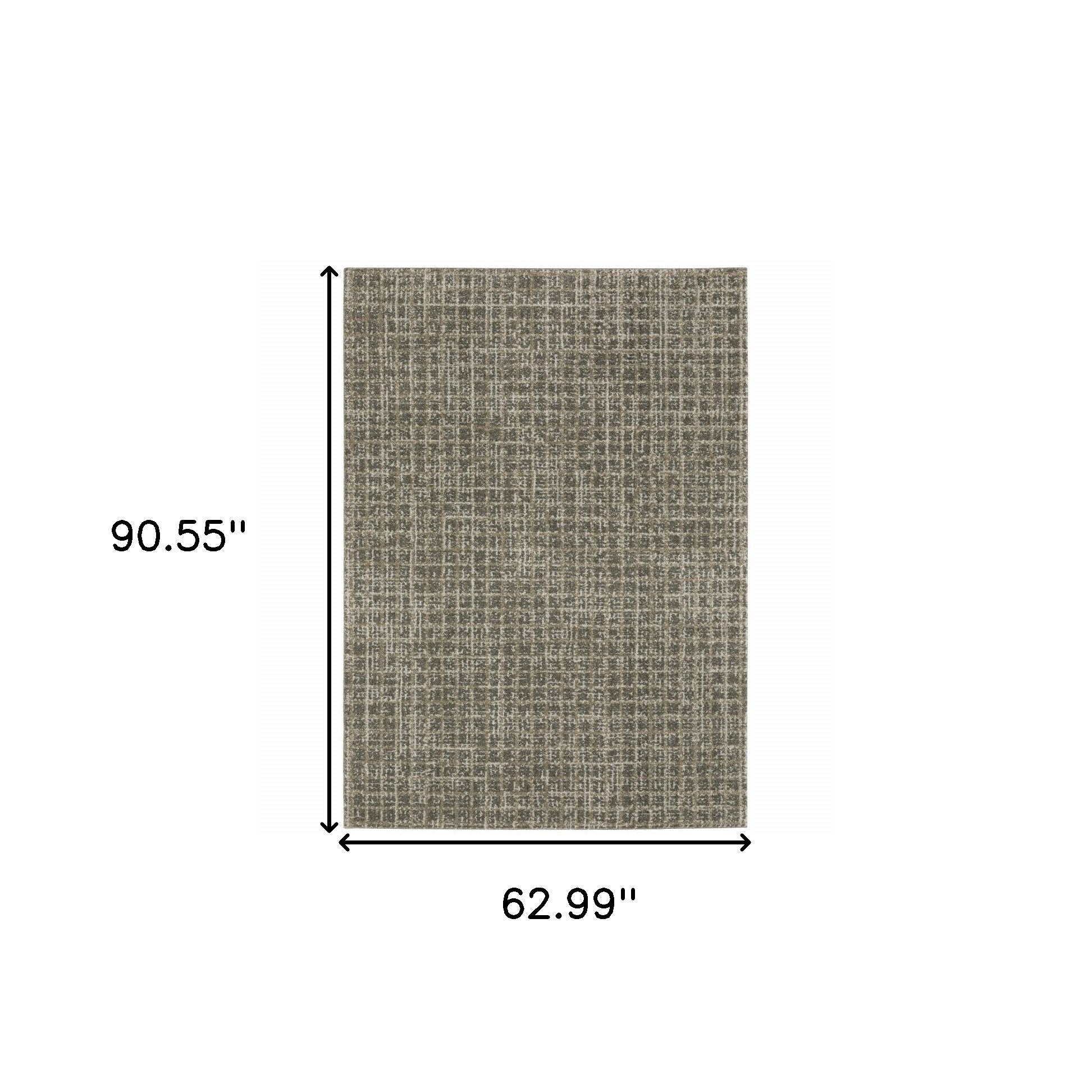 5' X 8' Grey Tan And Beige Geometric Power Loom Stain Resistant Area Rug