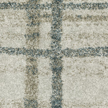 3' X 5' Grey Teal Beige And Tan Geometric Power Loom Stain Resistant Area Rug