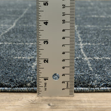 8' X 11' Blue And Grey Geometric Power Loom Stain Resistant Area Rug