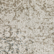 5' X 8' Grey Beige And Teal Oriental Power Loom Stain Resistant Area Rug