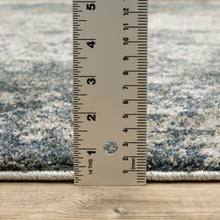 2' X 8' Teal Grey Tan And Beige Abstract Power Loom Stain Resistant Runner Rug