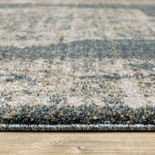 2' X 8' Blue And Beige Oriental Power Loom Stain Resistant Runner Rug