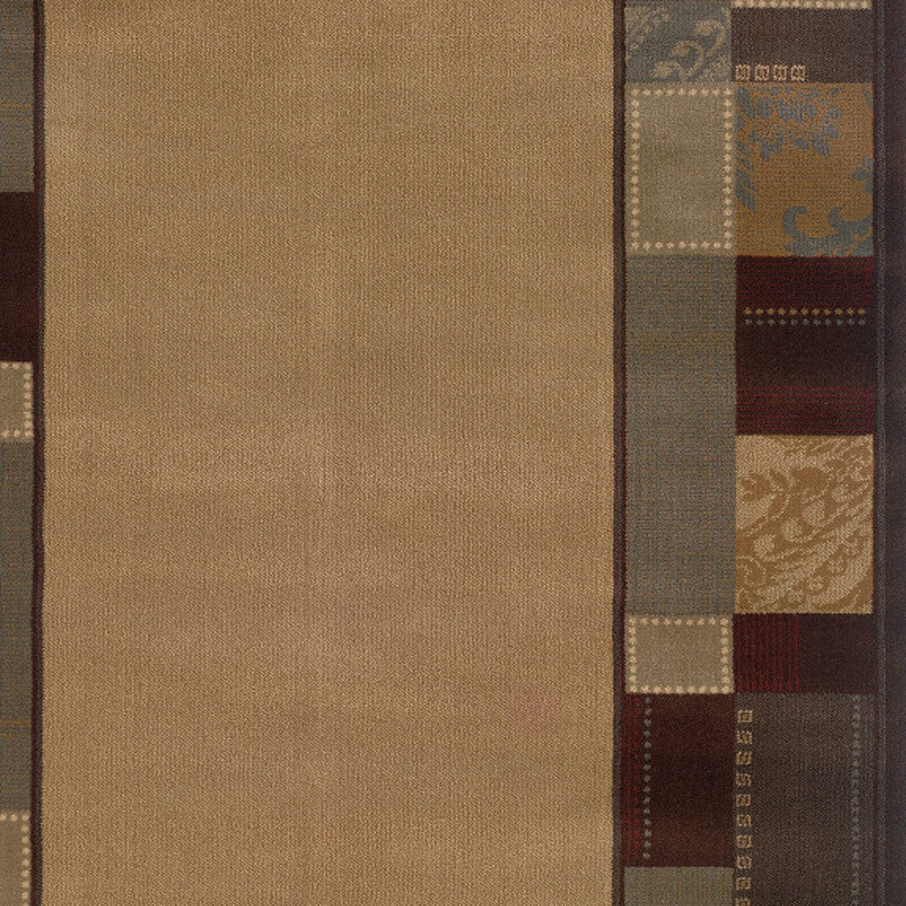 4' X 6' Beige Abstract Power Loom Stain Resistant Area Rug