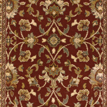 2' X 8' Red Floral Power Loom Stain Resistant Runner Rug