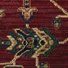 2' X 8' Red And Blue Oriental Power Loom Stain Resistant Runner Rug