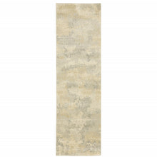 2' X 8' Grey Ivory Beige And Taupe Abstract Power Loom Stain Resistant Runner Rug
