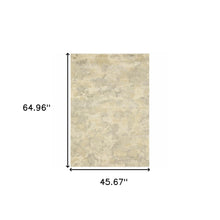 3' X 5' Grey Ivory Beige And Taupe Abstract Power Loom Stain Resistant Area Rug